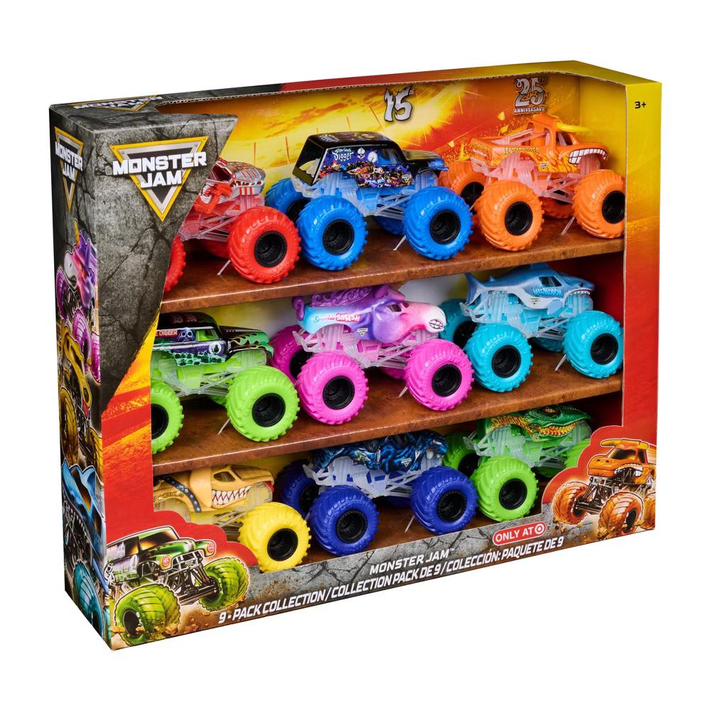 Monster Jam 1:64 Scale Die-Cast Vehicle Collection 9-Pack - Image 2