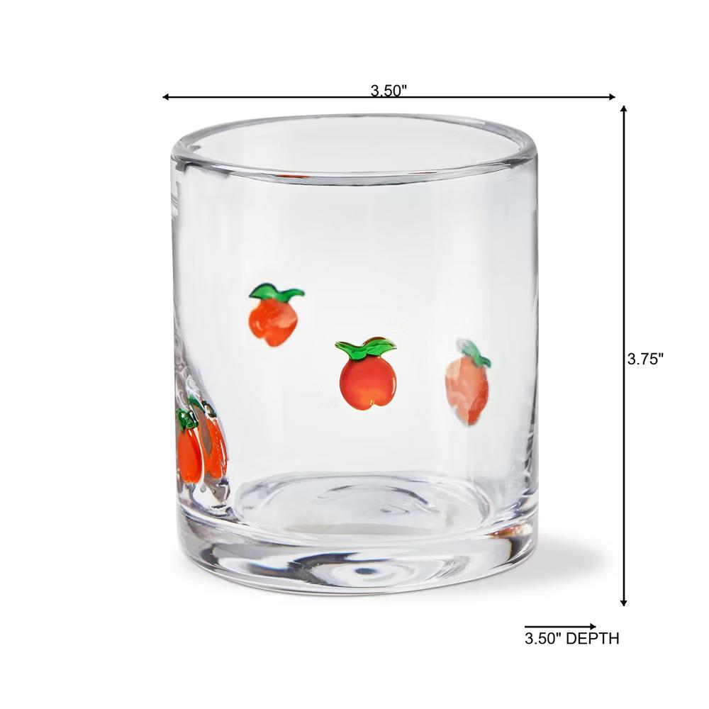 Peach Double Old Fashioned Glasses - 16oz Drinkware for Everyday Use - Hand Wash - 3.5" x 3.5" x 3.75" - Image 3