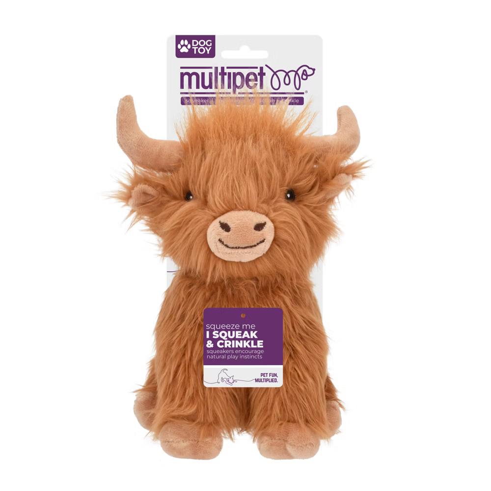 8" Highland Cow Interactive Plush Dog Toy: All Ages, Occupy, Cuddle - Image 4