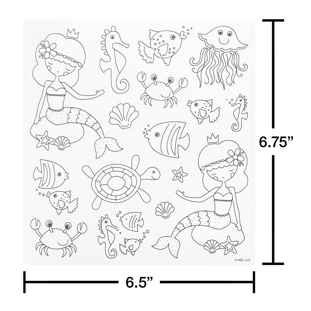 Interactive Colorable Sticker Pad for Girls/Princesses/Mermaids/and Pets 174ct - 10 Sheets - Image 2