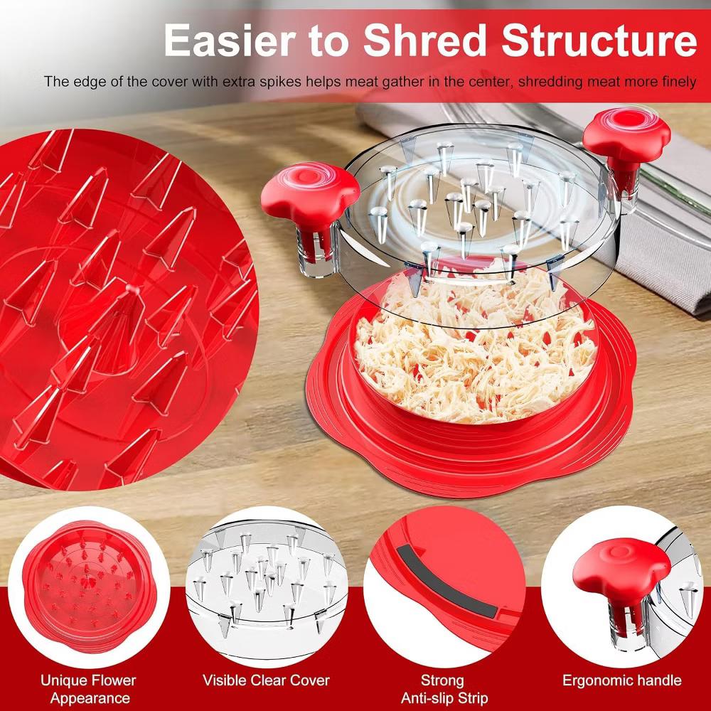 Maison Large Chicken Breast Shredder Tool Twist Black Orange & Red - Image 19