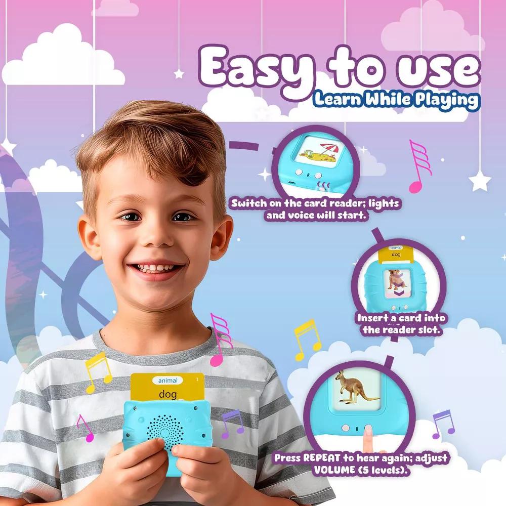 Playbees Talking Flash Cards for Toddlers Ages 1-4 | Language Learning Tool with 224 Words Speech Therapy - Image 7