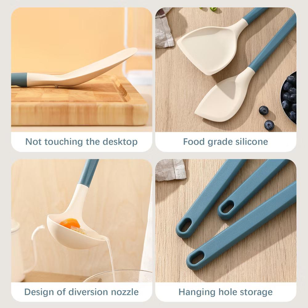 21-Piece Silicone Cooking Utensil Set with Holder, Heat-Resistant Kitchen Utensils and PP Handles - Image 3