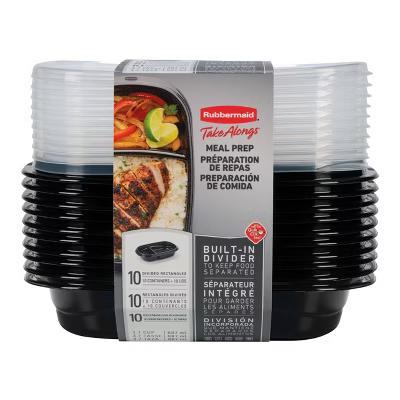 20pc TakeAlongs Meal Prep Divided Rectangle Containers Set: Microwave & Freezer Safe, Lunch Containers - Image 4