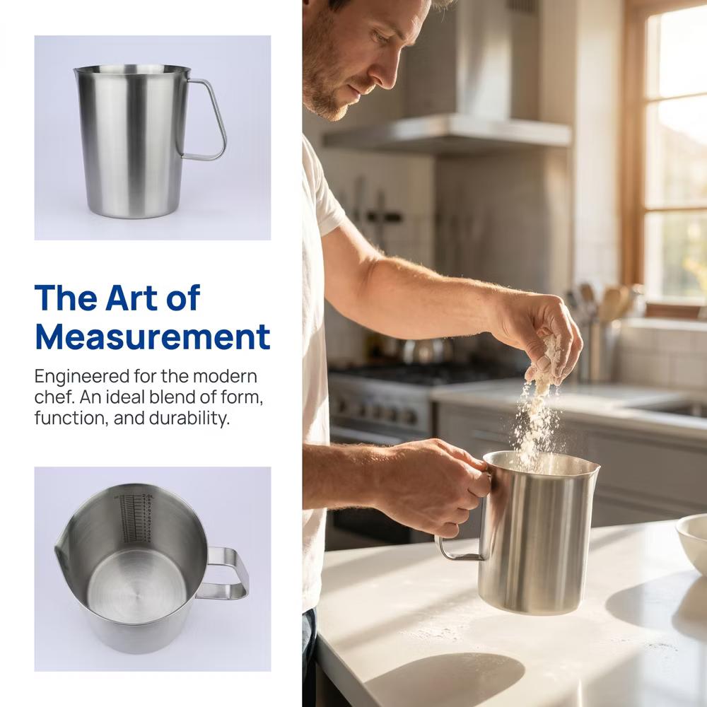 Measuring Cup, 1 Cup Stainless Steel Measuring Cup with Easy Read Lines for Baking Recipes - Image 22