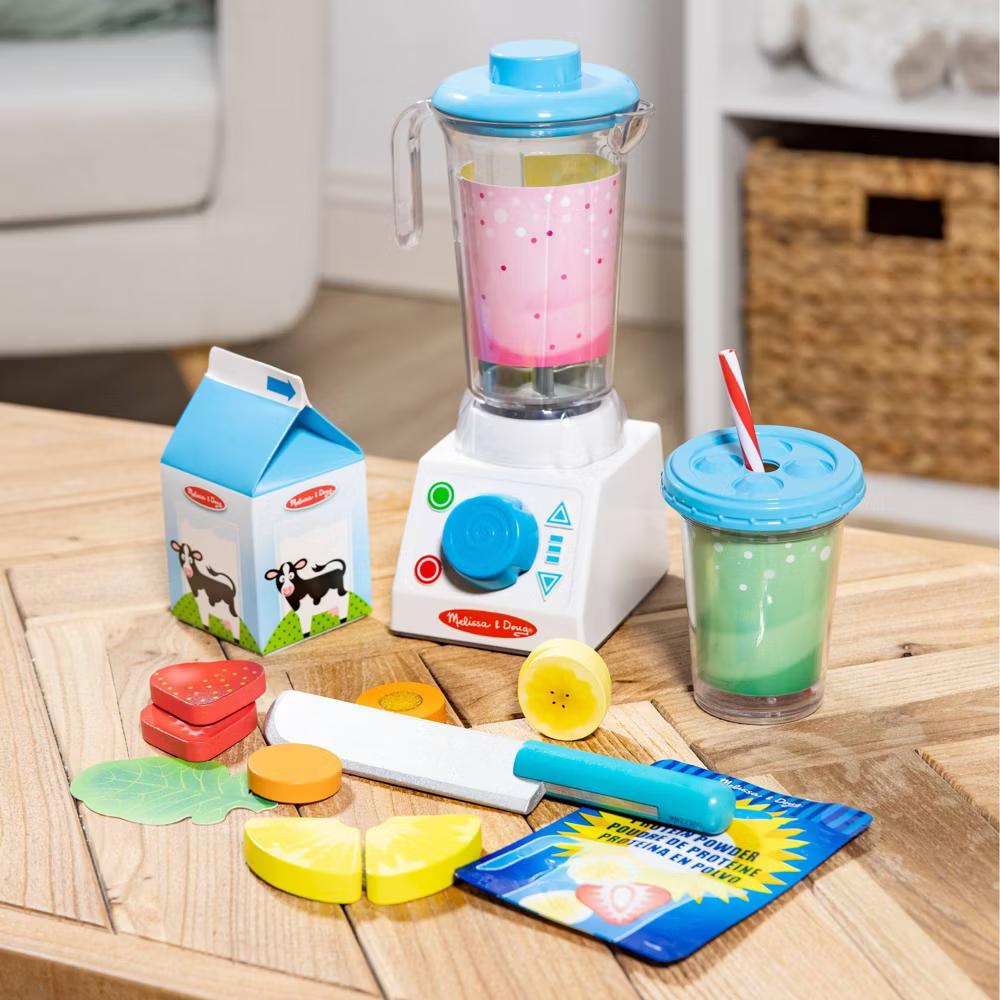 22pc Smoothie Maker Blender Set: Pretend Kitchen Accessories, Creative Educational Play Food - Image 3