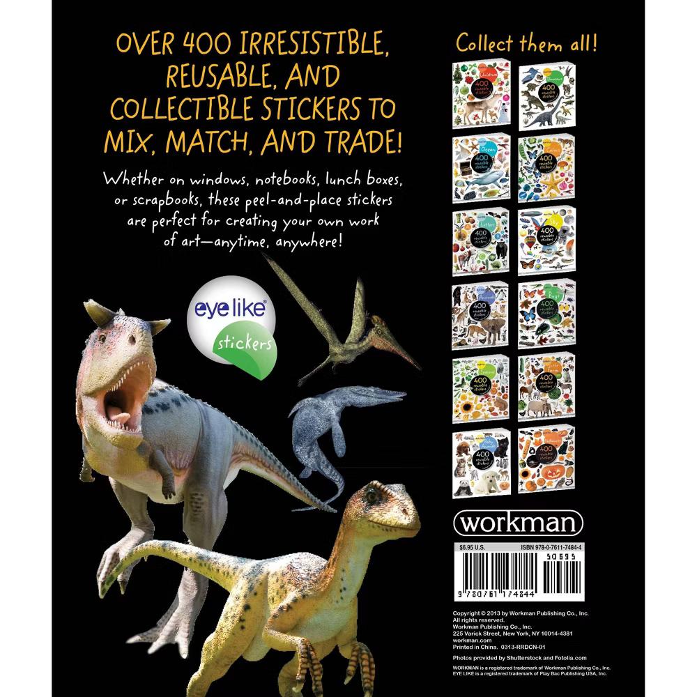 Eyelike Stickers Dinosaurs - Workman: 400 Reusable Kids & Planner Stickers, 12 Sheets, Dinosaur Theme - Image 6