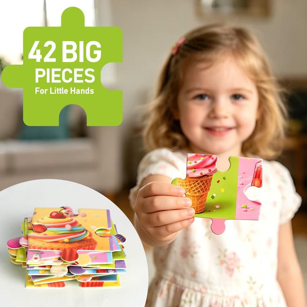42 Piece Dessert Floor Jigsaw Puzzles for Kids 3-6, 27.5"x19.5" - Image 8