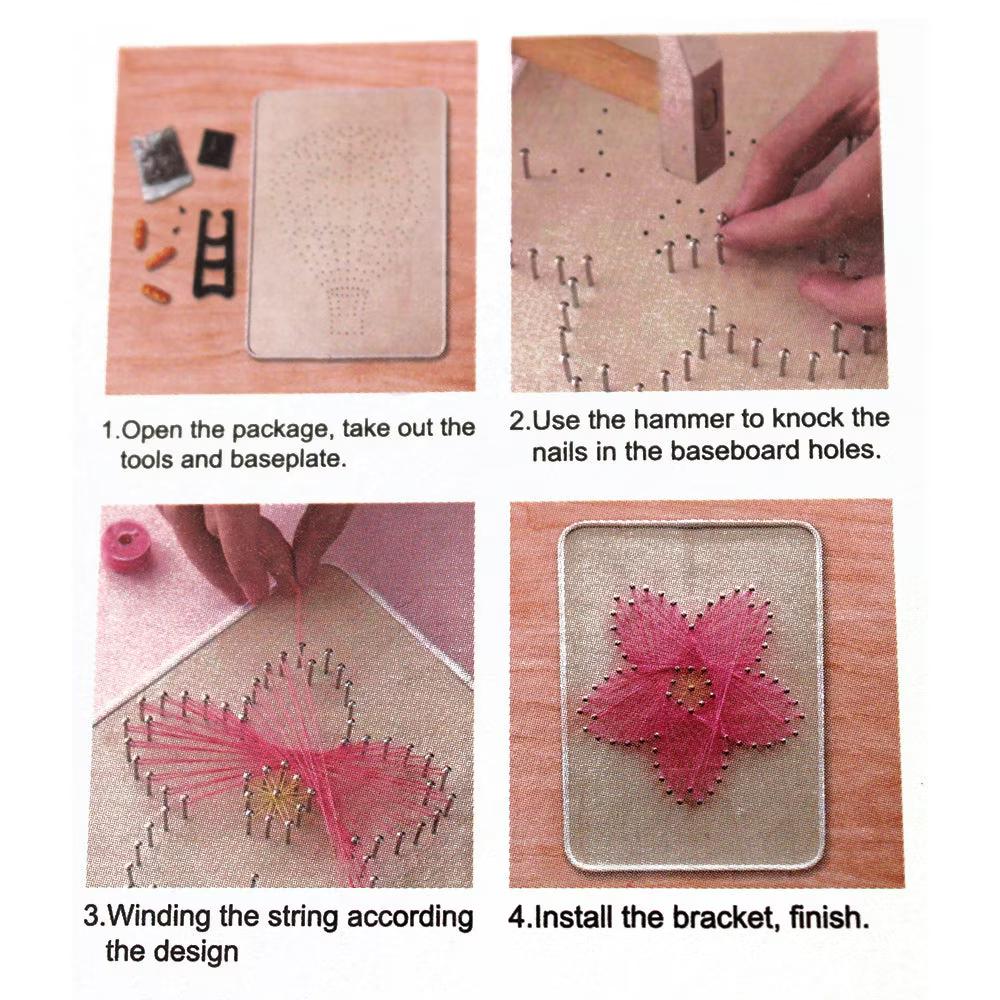 Wizardi String Art DIY Kit - Flamingo. Wizardi Craft Kit F07-M12-5-DHACE28041
