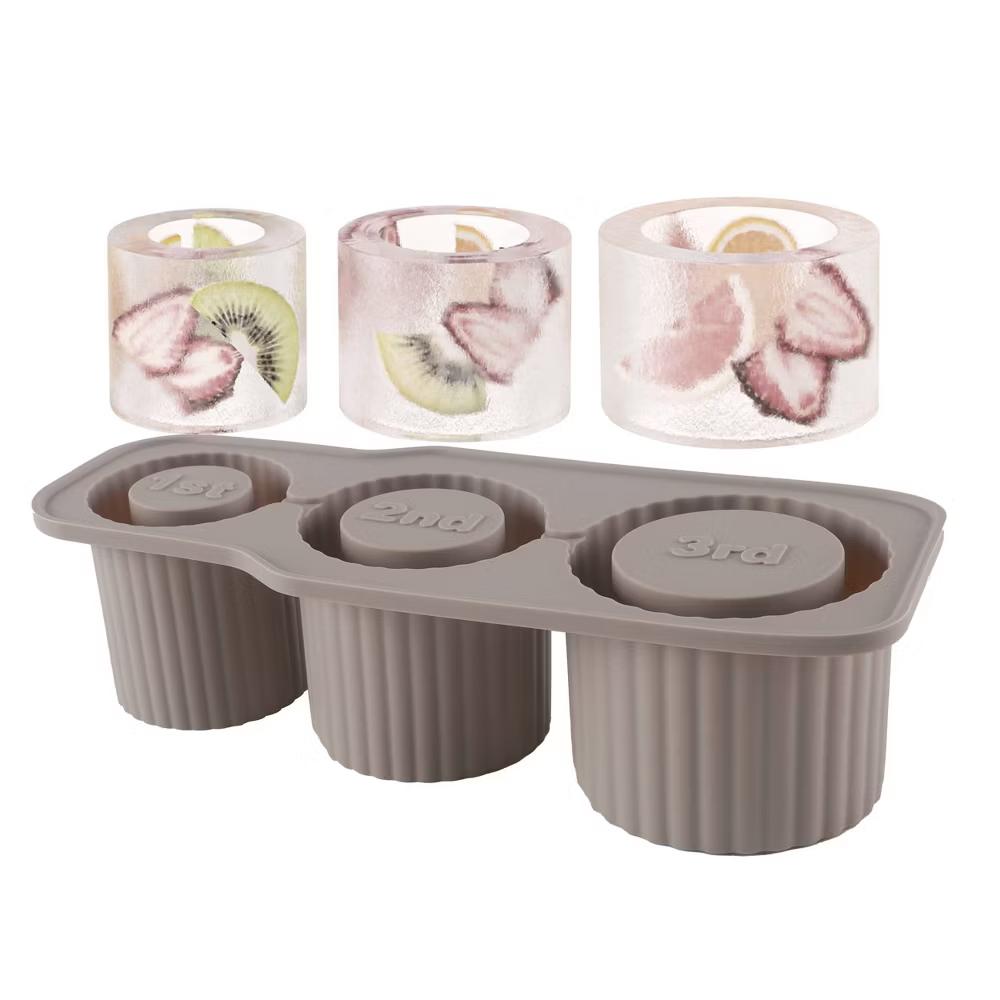 40oz Silicone 3 Tier Tumbler Ice Mold with Lid - Image 20