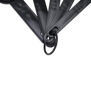 Measuring Cups 5-Piece Long Handle Measuring Spoon Set Dishwasher Safe PP Black 1 Set
