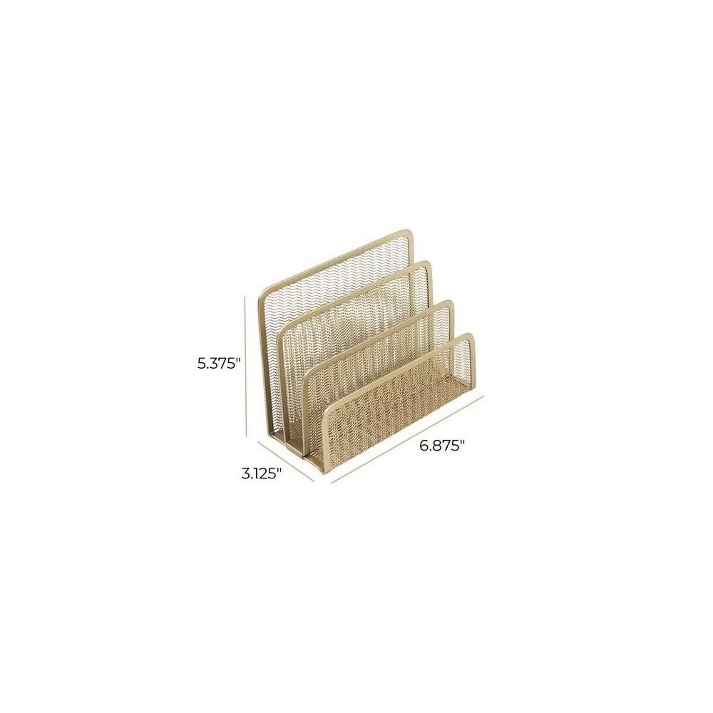 Blu Monaco 3 Tier Metal Mesh Letter Sorter - Available in Aqua, Black, Gold, Pink, Rose Gold, and White - Image 19