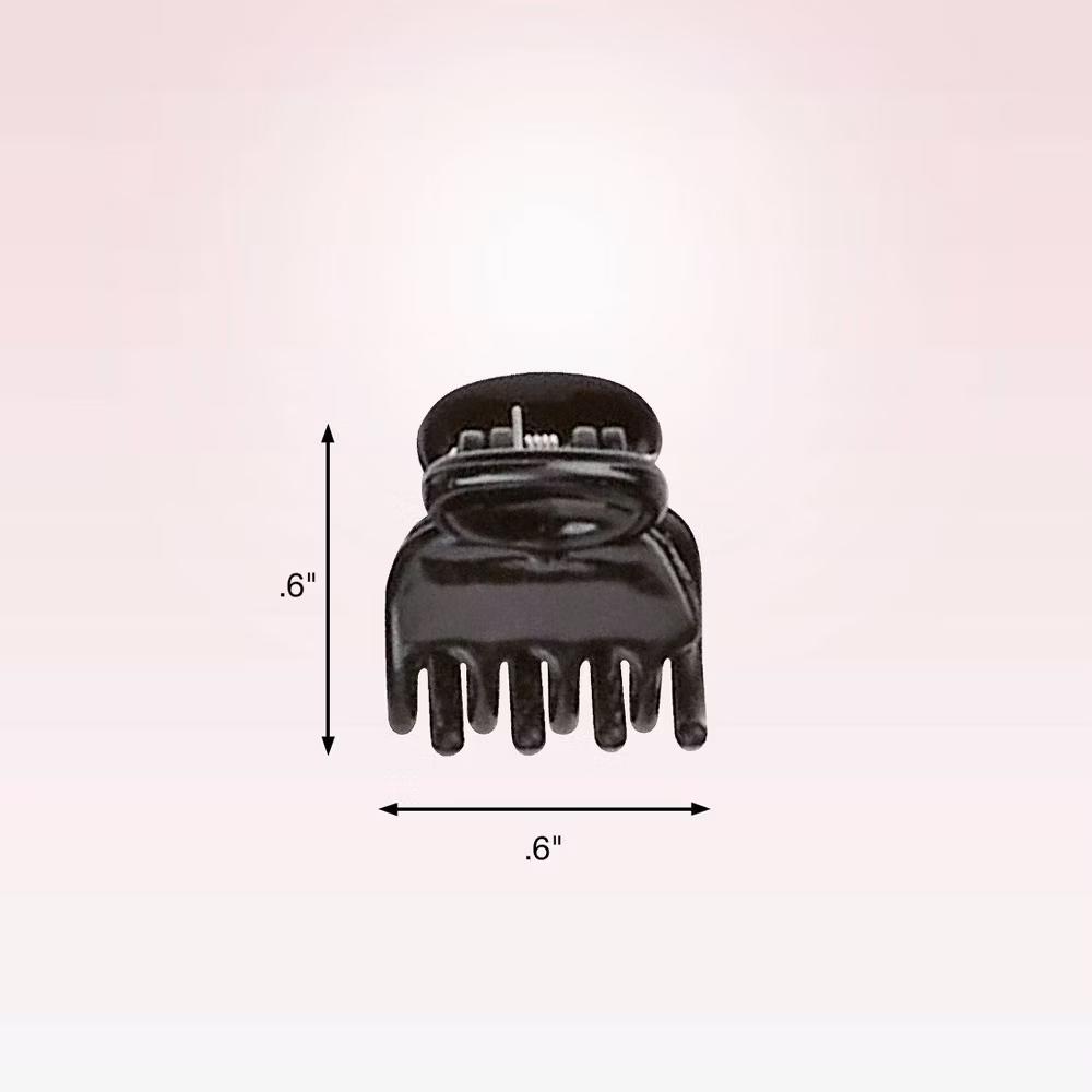 No-Slip Grip Recycled Mini Claw Clips - Mixed Finish - Black/Brown/Clear - Fine Hair - 15pcs - Image 3