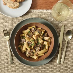 Menlo Park 16-Piece Stoneware Dinnerware Set – Reactive Glaze, Embossed Plates and Bowls, Service for 4