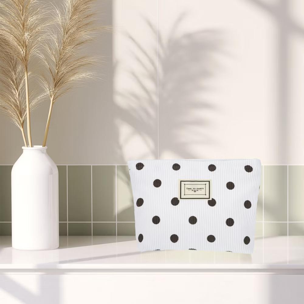 Portable Corduroy Polka Dot Makeup Bags and Organizers 1 Pc - Image 18