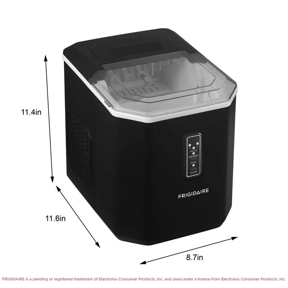 Frigidaire 26lb Compact Countertop Ice Maker Black: Portable Countertop Ice Machine, Bullet Ice, 26lb Daily Production - Image 8