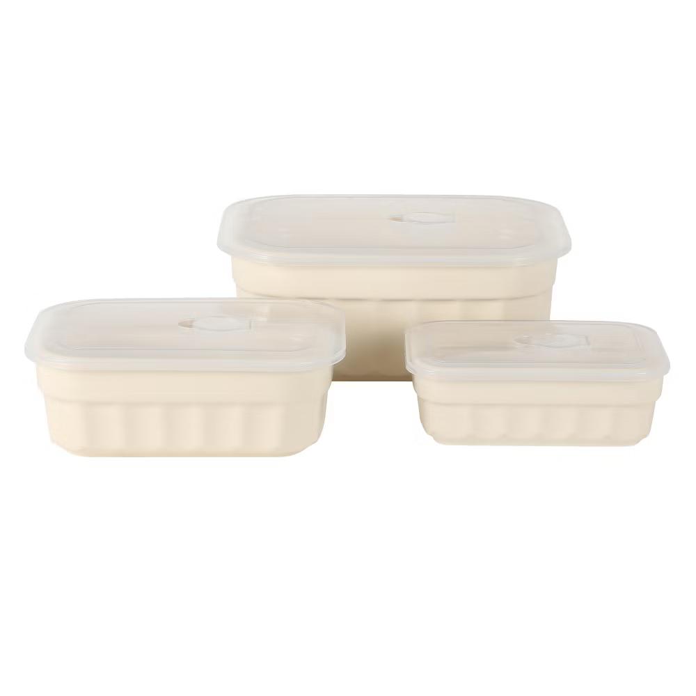 Martha Stewart Broadbrook 6 Piece Stoneware Meal Prep Container Set with Lids, Food Storage Bakeware, Ovenµwave&Dishwasher Safe, Cream - Image 5