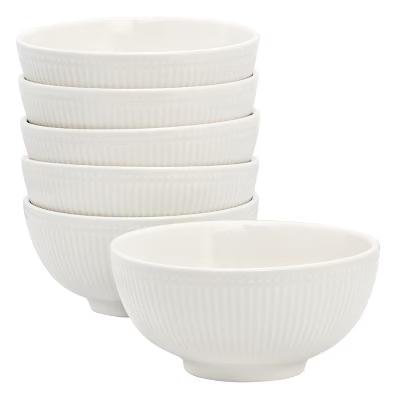 Gretel 6 Piece Round Stoneware Cereal Bowl Set in White - Image 3