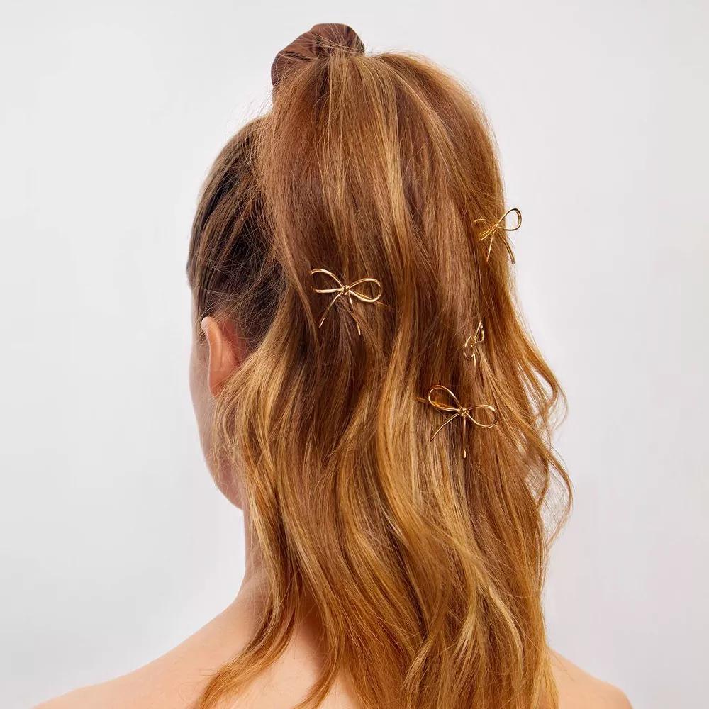 Metal Enamel Puffy & Bow Bobby Pins - 8pc - Rosewood: Hair Styling, Securing Hair, All Hair Types, Steel - Image 2