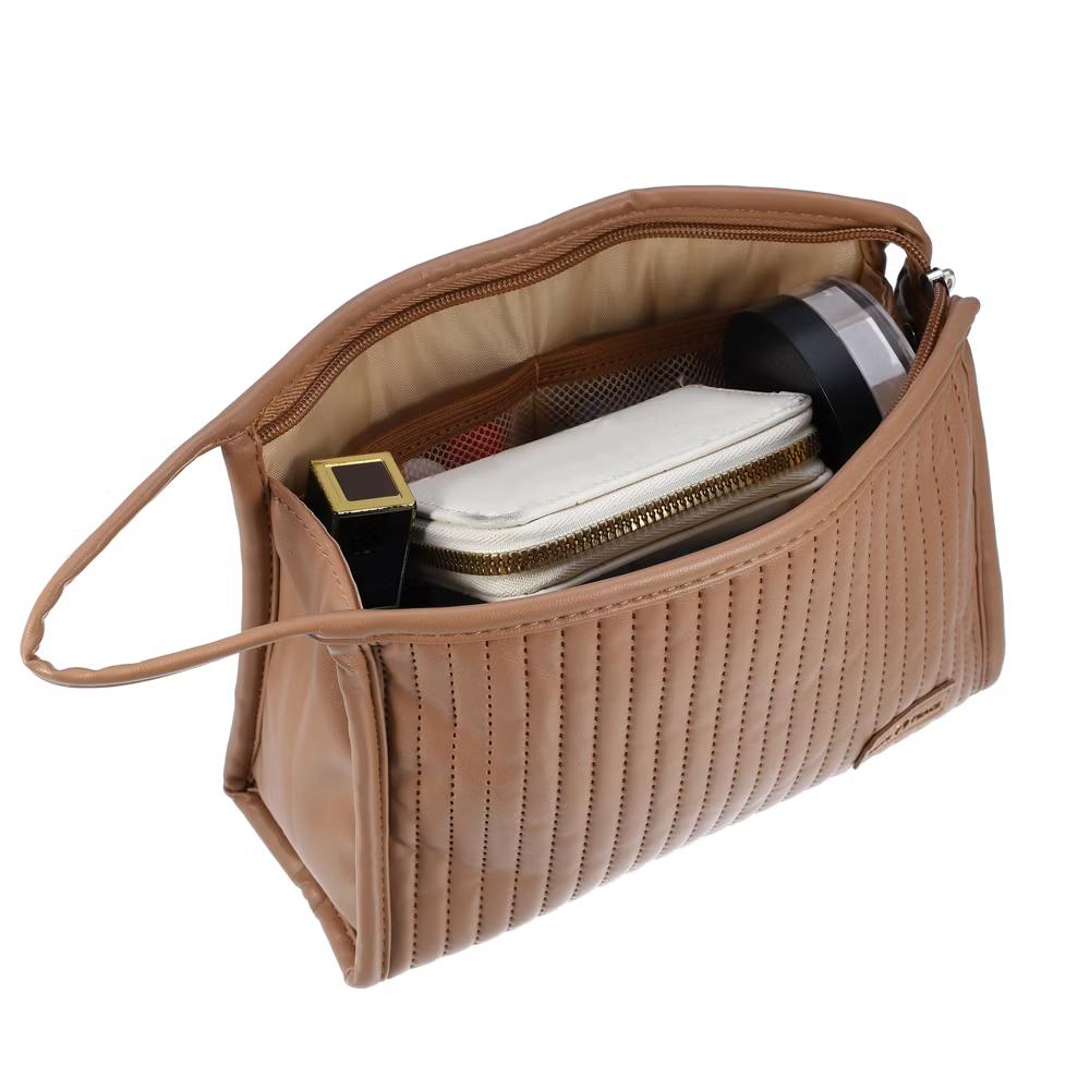 PU Leather Makeup Bag Large Makeup Bag Make Up Brush Organizer Bag Toiletry Bag for Women 1 Pcs - Image 13