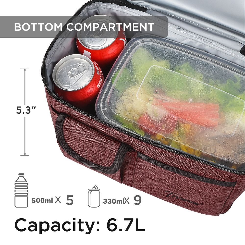Dual Compartment Insulated Lunch Bag, Leakproof Lunch Tote with Front Pocket, Insulated Lunch Cooler Bag with Back Mesh Pocket - Image 52
