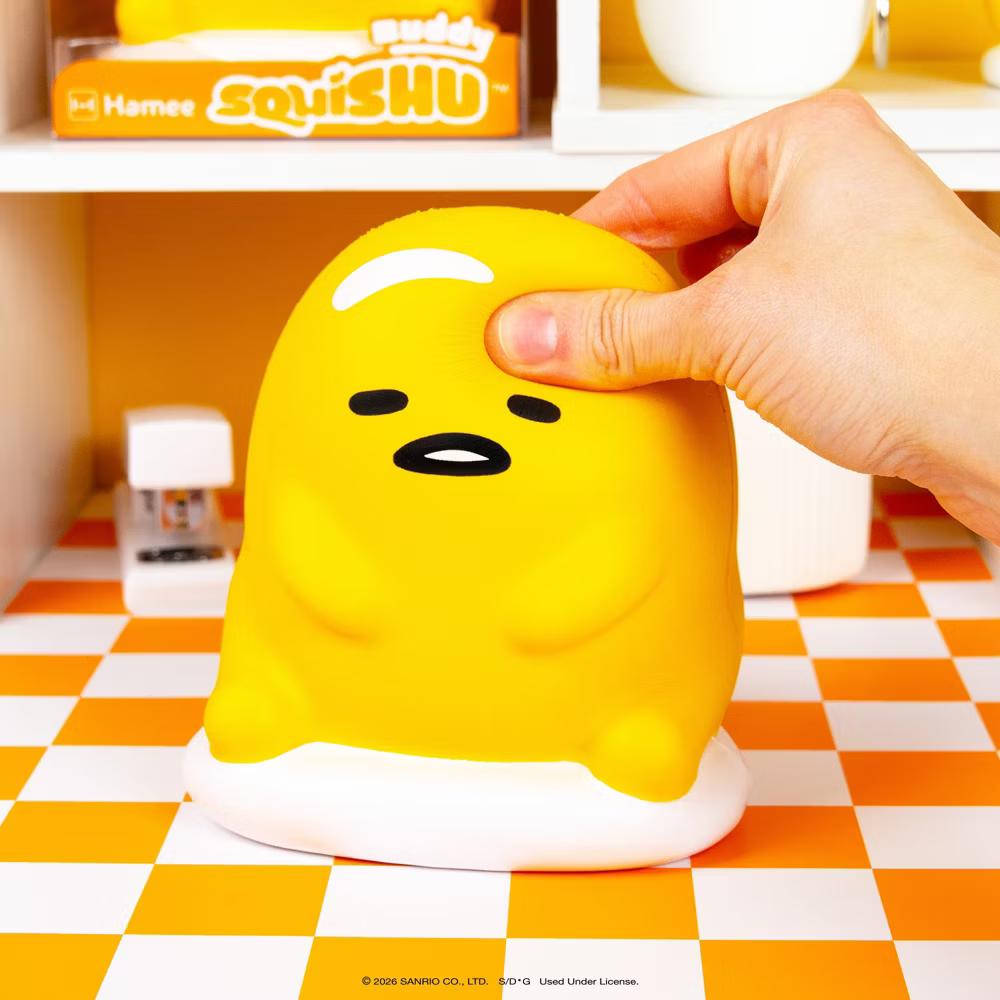 SquiSHU Buddy Characters Official Merchandise Soft Toy Squishy Jumbo Size Collectible - Gudetama - Image 6