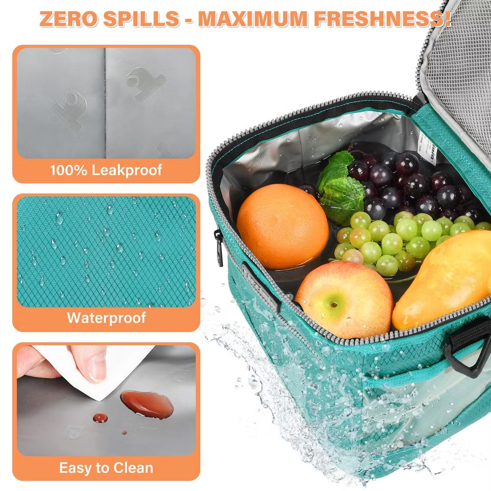 Small Insulated Lunch Bag for Men Women Kid, 7.8L Leakproof Thermal Reusable Lunch Cooler Tote Bag, Adult Insulated Lunch Box - Image 29