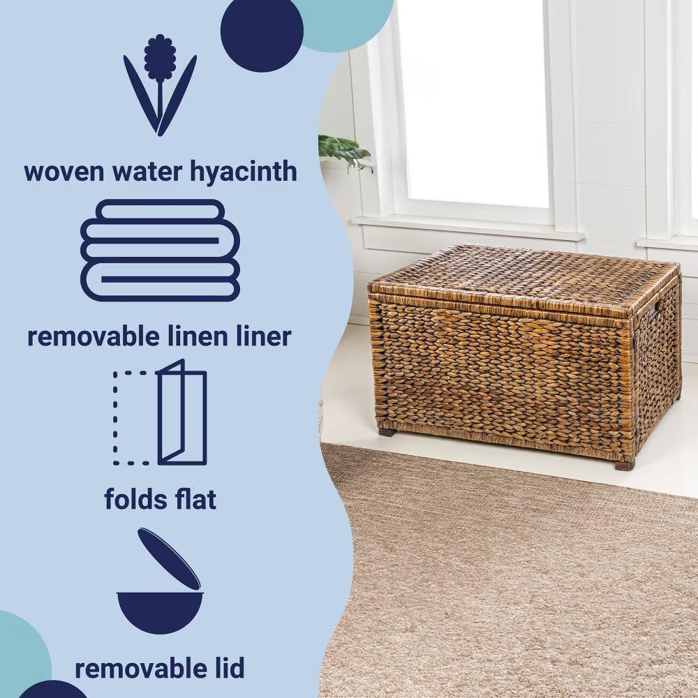 happimess Anada 30" Handwoven Wicker Weave Storage Trunk - Image 6
