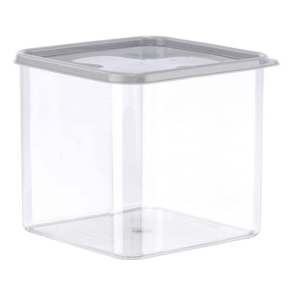 3qt 2pc Wide Square + Lid Food Storage Containers Gray: Stackable Design, Measurement Markings - Image 9