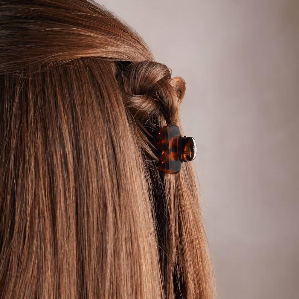 Recycled Plastic Mini Puffy Claw Clips - 6pc - Black & Tortoise: Hair Styling, All Hair Types - Image 7