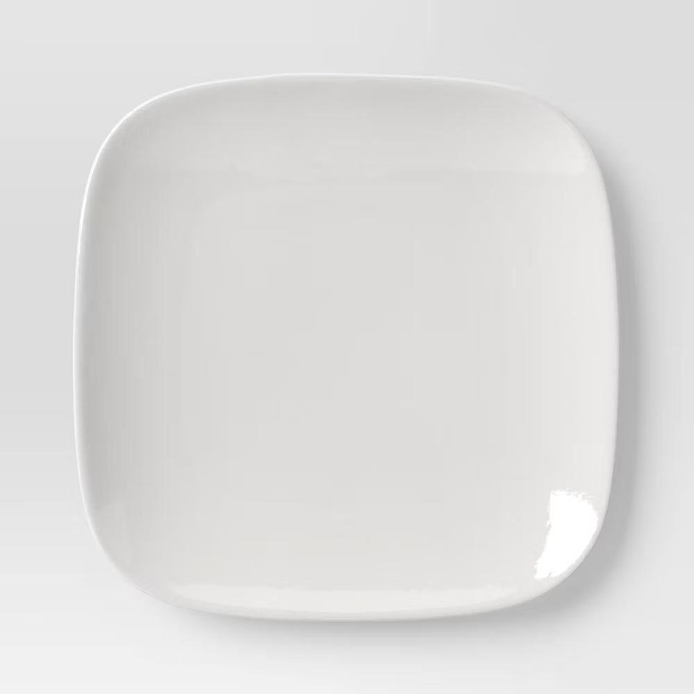 12pc Porcelain Square Coupe Dinnerware Set