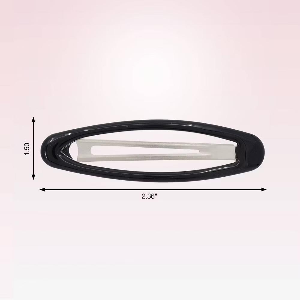 No-Slip Grip Large Oval Snap Clips - Tortoise - All Hair - 4pcs: Aluminum Hair Styling Accessories - Image 2