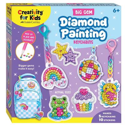 Creativity for Kids 5ct Keychains and 10ct Stickers Activity Big Gem Diamond Painting Activity Craft Kit - Image 3