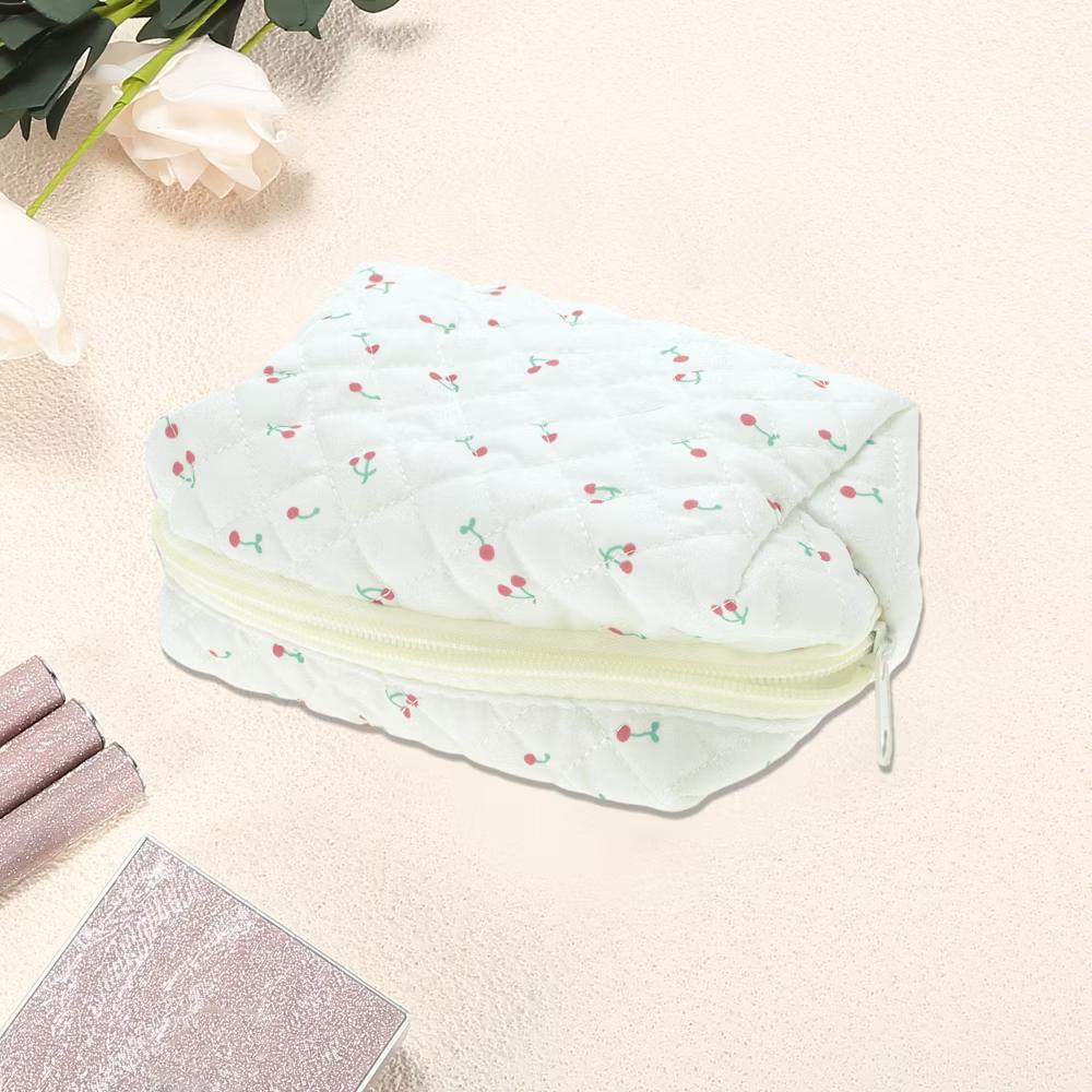 Cherry Makeup Bag White 1 Pc - Image 3