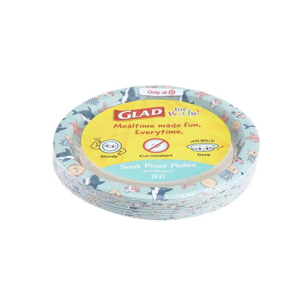 for kids' Happy Sea Creatures Disposable Paper Plates 8.5" - 24ct - Image 3