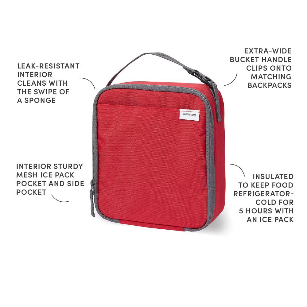 Lands' End Kids Insulated EZ Wipe Printed Lunch Box - Image 25