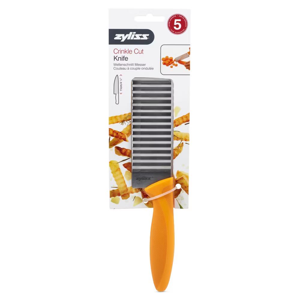 Zyliss Crinkle Cut Knife: Ergonomic Soft-Grip Handle, Stainless Steel Blades, Dishwasher-Safe, Orange Slicer Gadget - Image 4