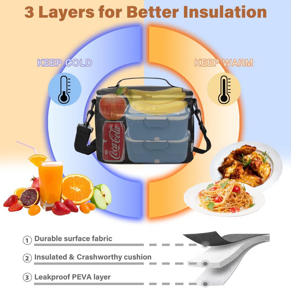 Small Insulated Lunch Bag for Men Women Kid, 7.8L Leakproof Thermal Reusable Lunch Cooler Tote Bag, Adult Insulated Lunch Box - Image 6