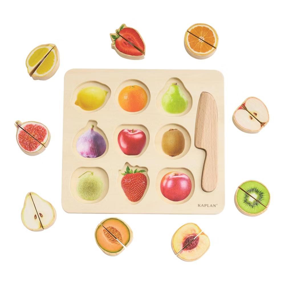 Wooden Slice & Match Fruit & Vegetable Puzzles - Image 4