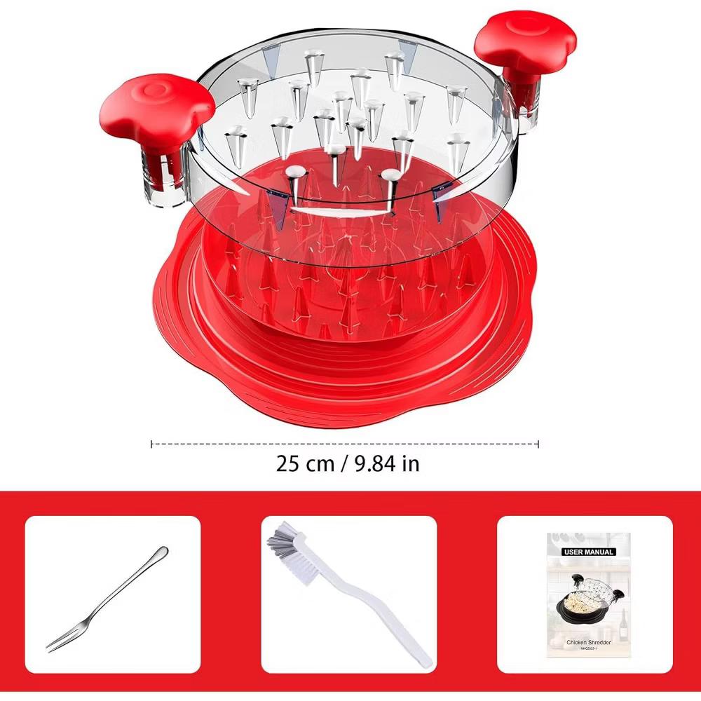 Maison Large Chicken Breast Shredder Tool Twist Black Orange & Red - Image 21