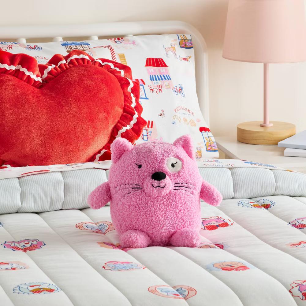 Cat Kids' Mini Weighted Plush Throw Pillow Pink - Image 4