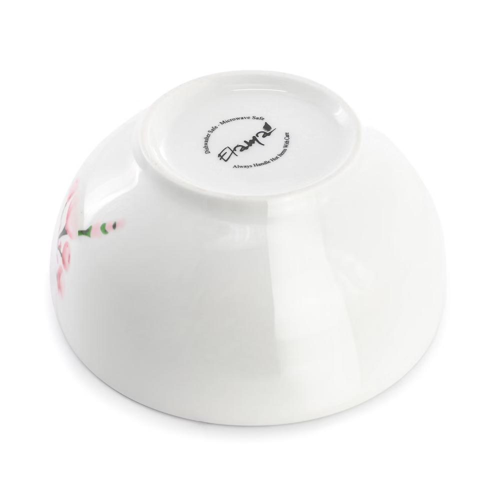 Tamara Cherry Blossom Porcelain Dinnerware Set in White and Pink - Image 4