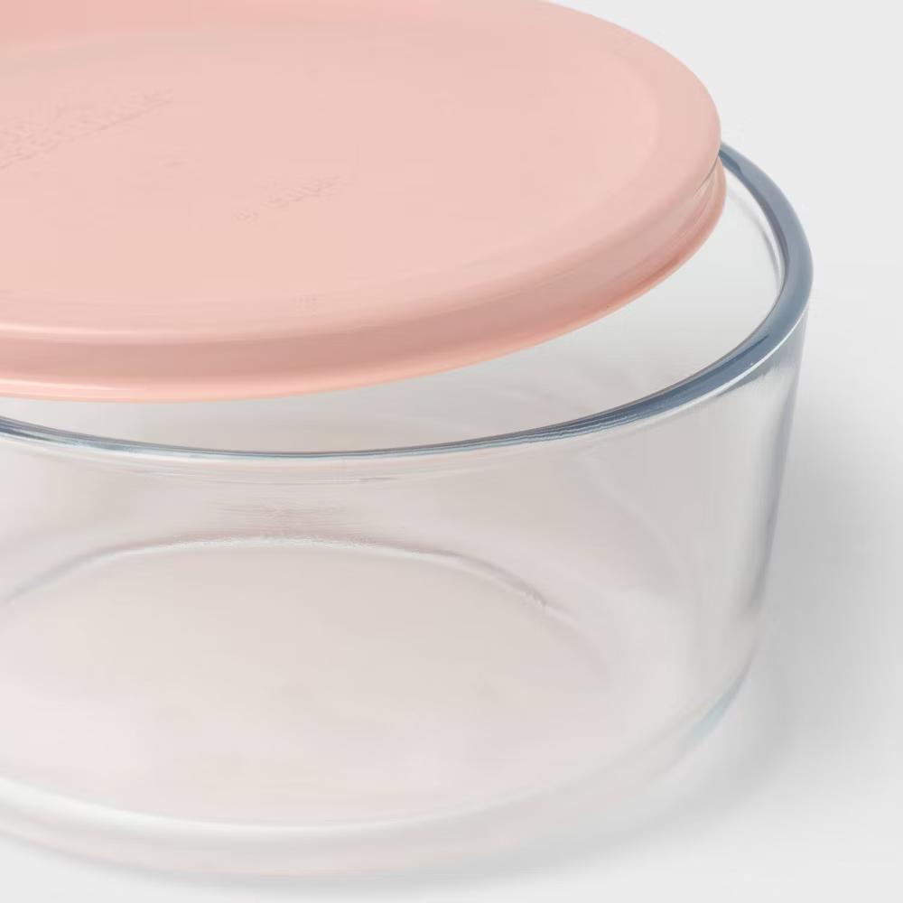 4pc (Set of 2) Round Glass Food Storage Container Set - Image 5