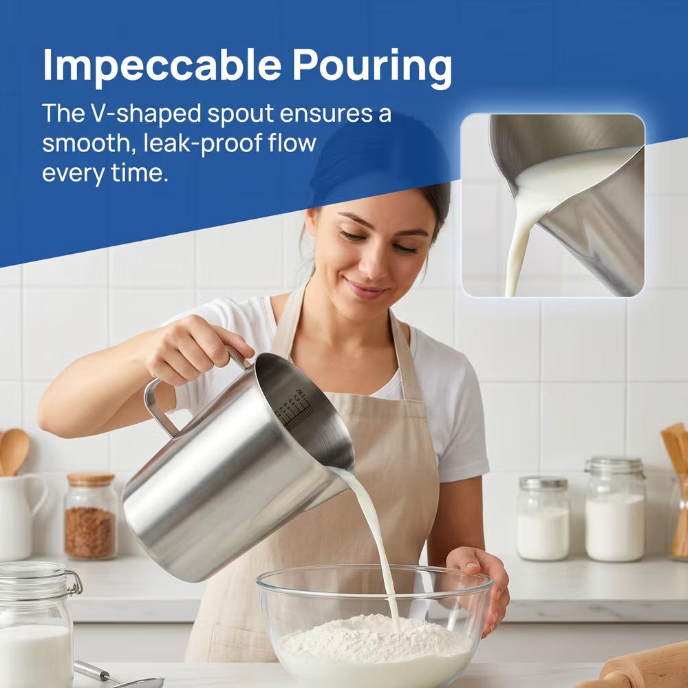 Measuring Cup, 1 Cup Stainless Steel Measuring Cup with Easy Read Lines for Baking Recipes - Image 21