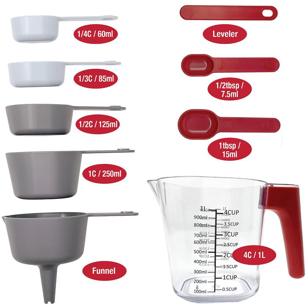 Norpro Nested Measuring Cups and Spoons, 9 Piece Set - Image 2