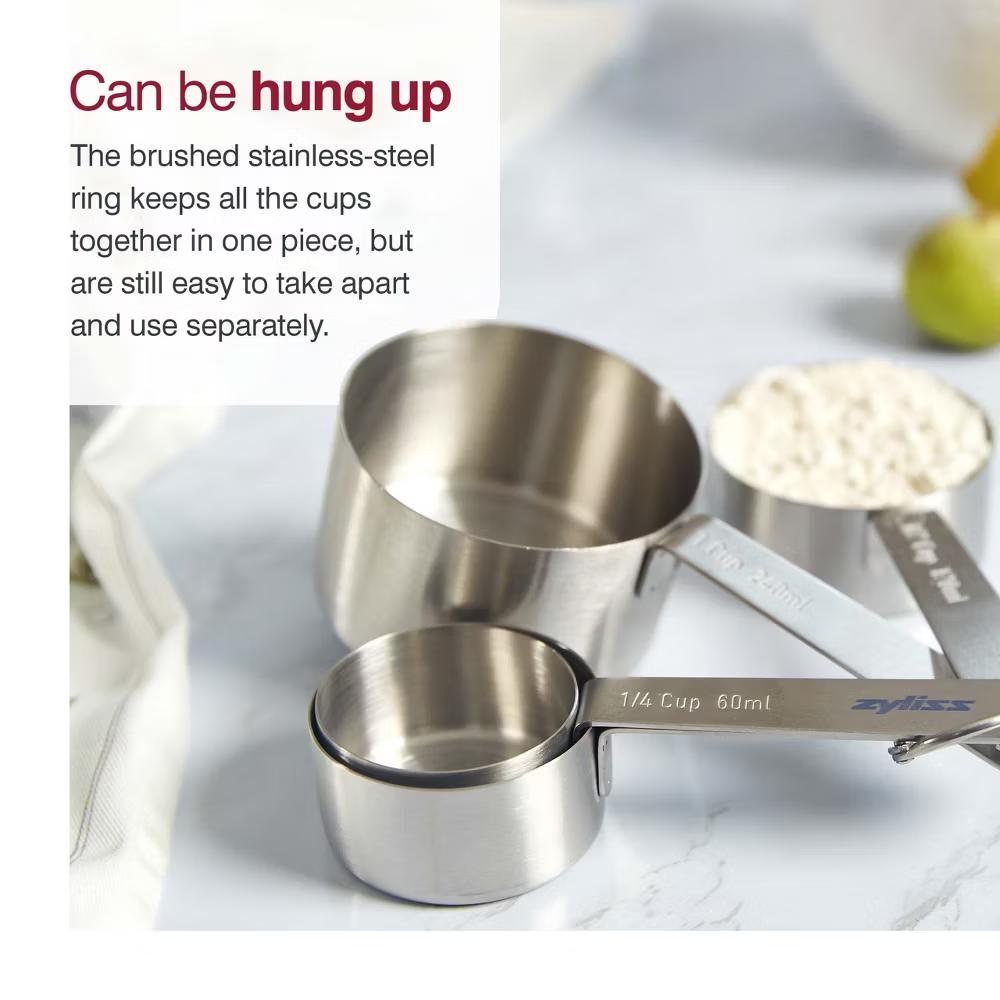 Zyliss Premium Stainless Steel Measuring Cups - 4 Piece - Image 6