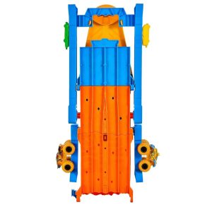 Monster Trucks Dual Terrain Raceway, 4 Feet Long with 2 Toy Trucks & 2 Crushed Cars Toy Vehicle Playsets