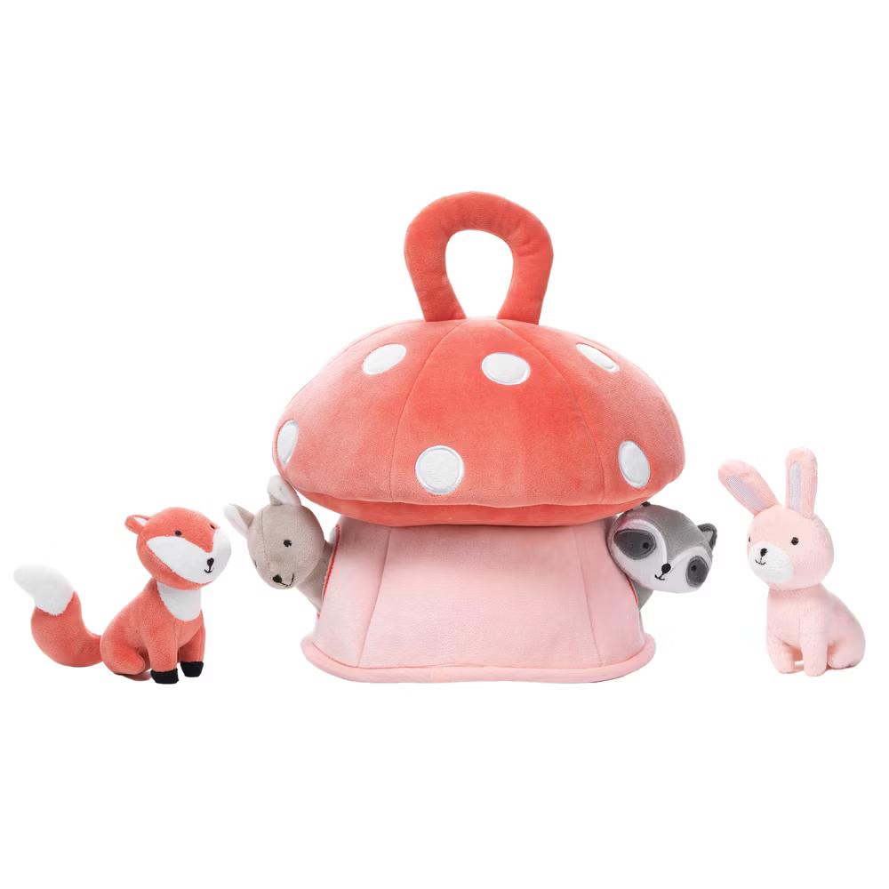 Interactive Plush Mushroom House with Stuffed Animal Toys - Image 4