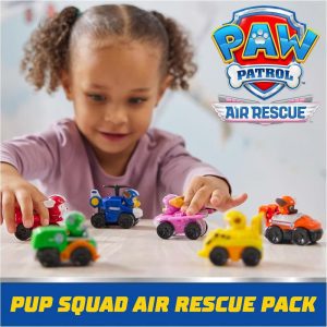Paw Patrol: Air Rescue, Pup Squad Racers 6-Pack, Hand Held Toys Cars Pretend Play Kids Toys for Boys & Girls 3+