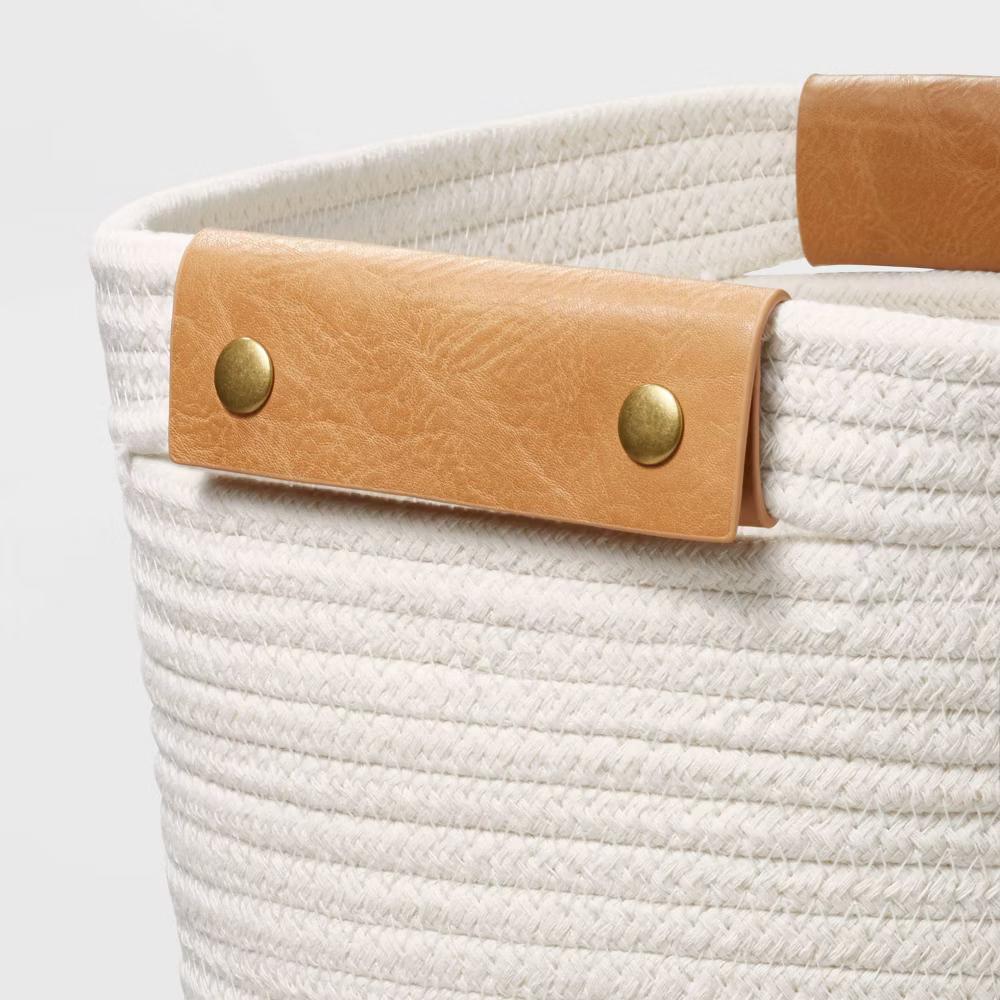 11" Decorative Coiled Rope Basket - Image 10